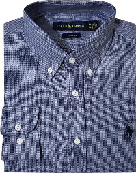 Camisa Social Polo Ralph Lauren Masculina Estampada Azul Imagem 1