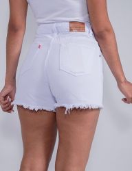 Shorts Jeans Revanche Feminino Branco
