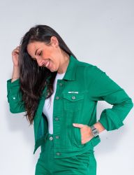 Jaqueta Jeans Revanche Feminina Verde
