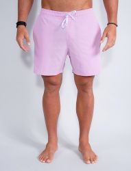 Shorts D'Água 2x1 Revanche Masculino Rosa Folhas